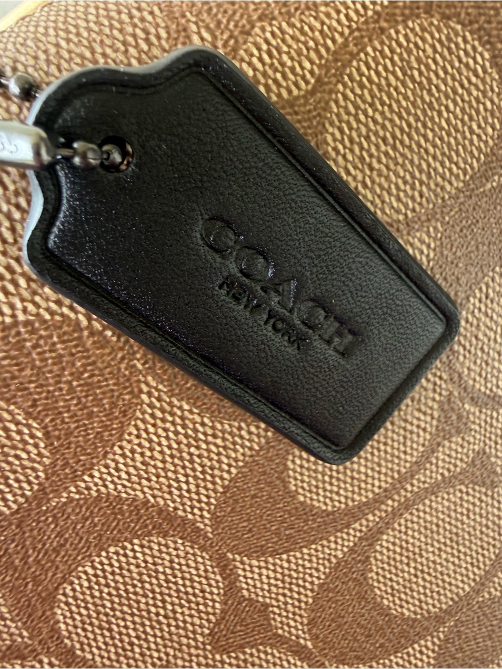 Coach Brown Signature Ranger Pouch with Black Leather Flap - Picture 4 of 13